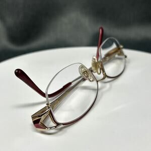 Tura Eyeglass Frames 51-16 Burgundy Accents Prescription Ready Designer Optical